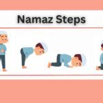 Step-by-step images of how to pray Namaz (Salah), showing each prayer position from Takbir to Salam.